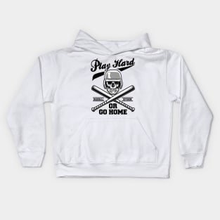 BASEBALL PLAY HARD Kids Hoodie